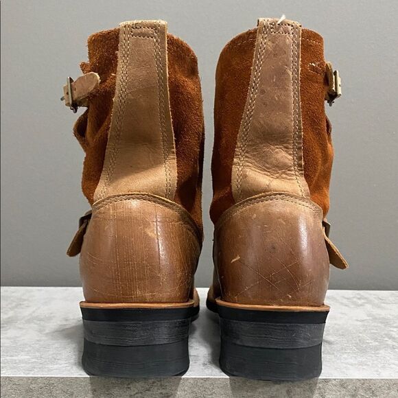 Brown Leather And Suede Ankle Boots with Buckles Size 7 - Picture 9 of 16